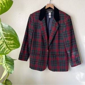 Vintage | Plaid Oversized Wool Blend Blazer